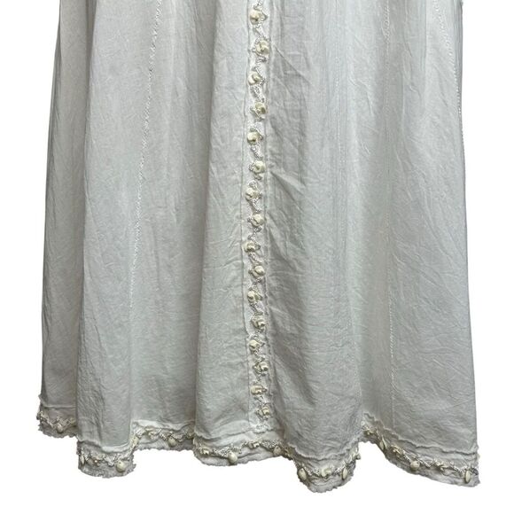 Vintage Sue Wong Dress 4 Ivory Beaded Lace Trim Cottagecore Prairie Midi - Picture 7 of 12